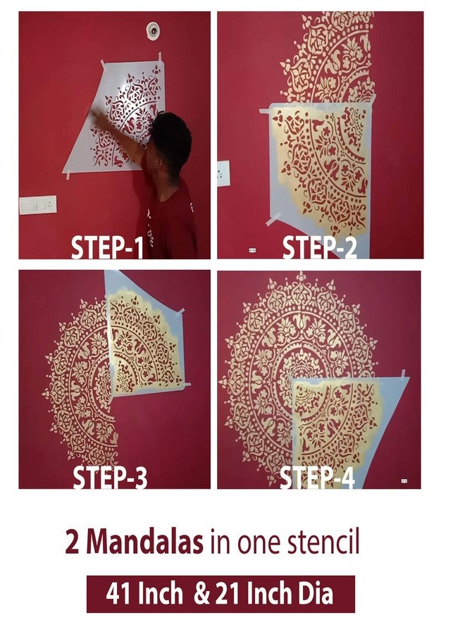 DECORZE Design In Mandala Design Wall Painting Stencils Wall Design Stencils Living Room - Image 3